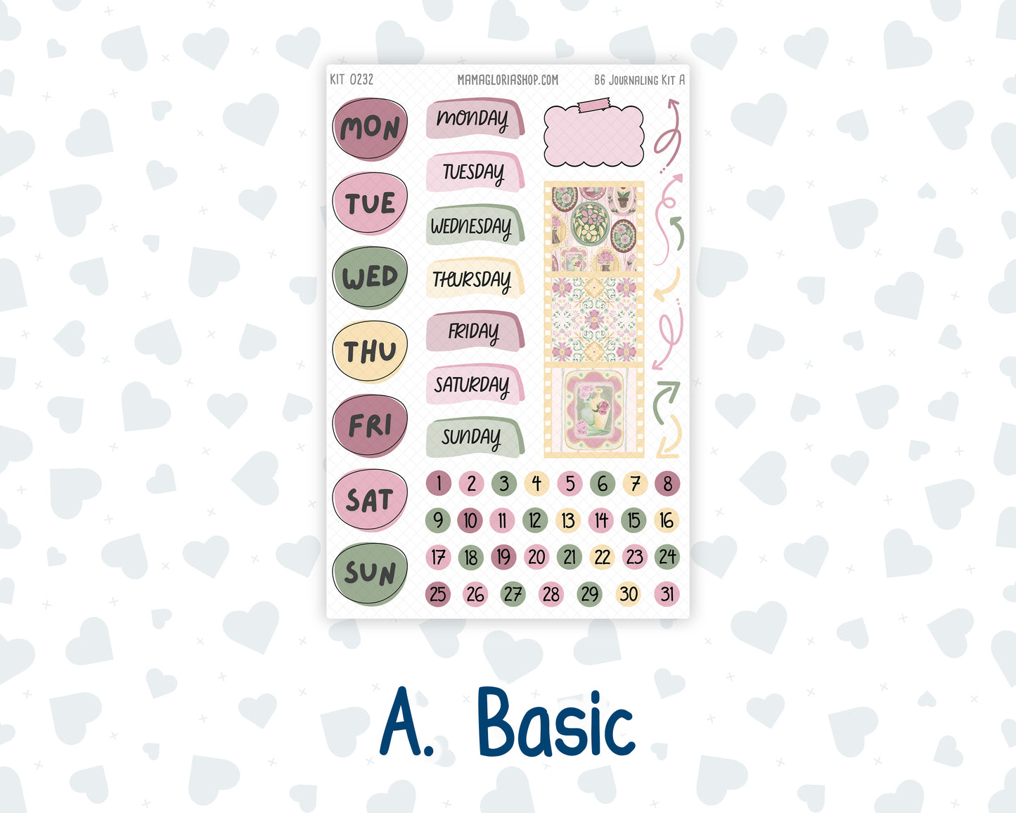 Kit 0232 - B6 - For Sterling Ink And More - Journaling Daily Kit - September - Heirloom Garden