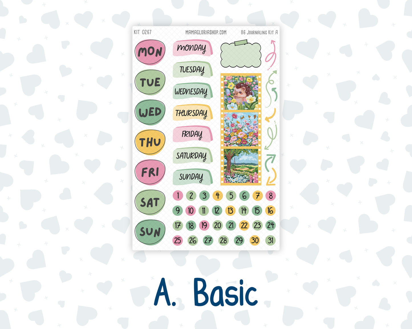 Kit 0267 - B6 - For Sterling Ink And More - Journaling Daily Kit - May - Flowers For Mama