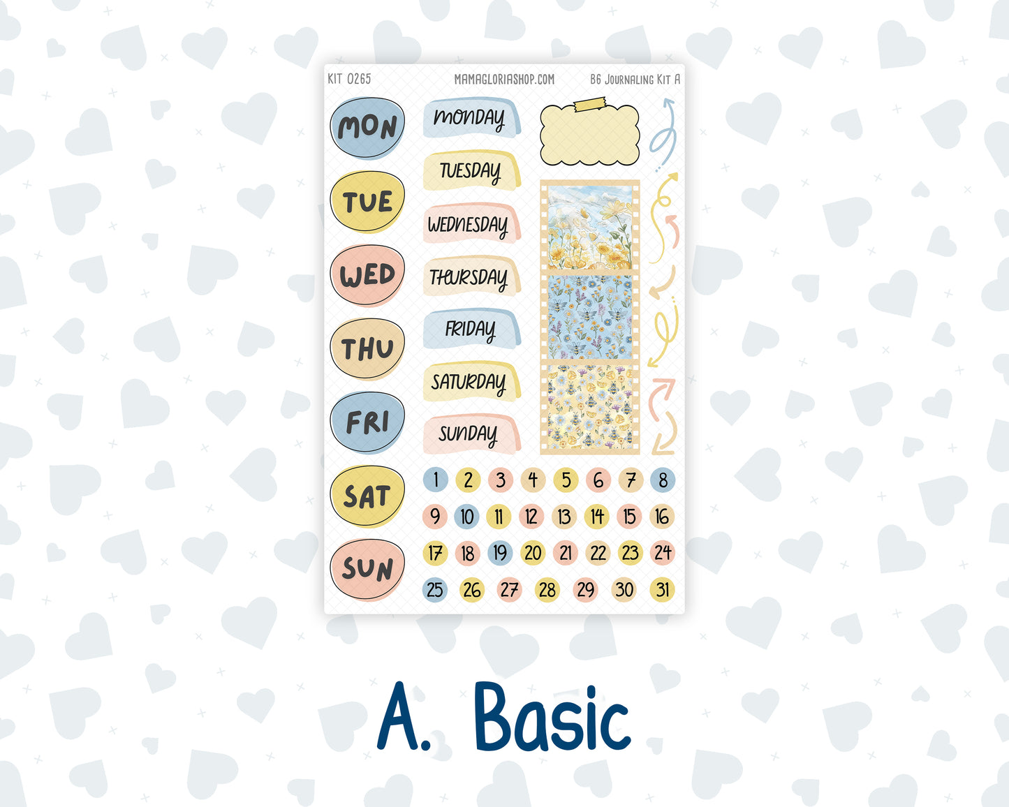 Kit 0265 - B6 - For Sterling Ink And More - Journaling Daily Kit - May - Honeybee Sky