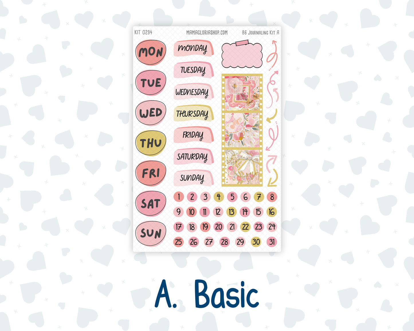 Kit 0294 - B6 - For Sterling Ink And More - Journaling Daily Kit - September - Rosy Reveria