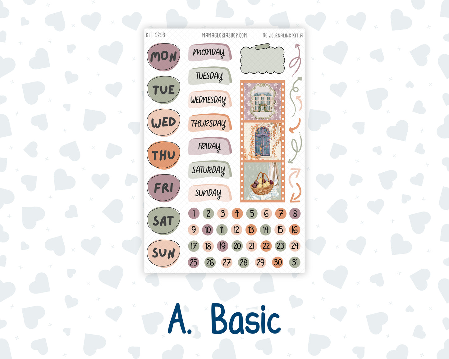 Kit 0293 - B6 - For Sterling Ink And More - Journaling Daily Kit - September - Fleur de Provence