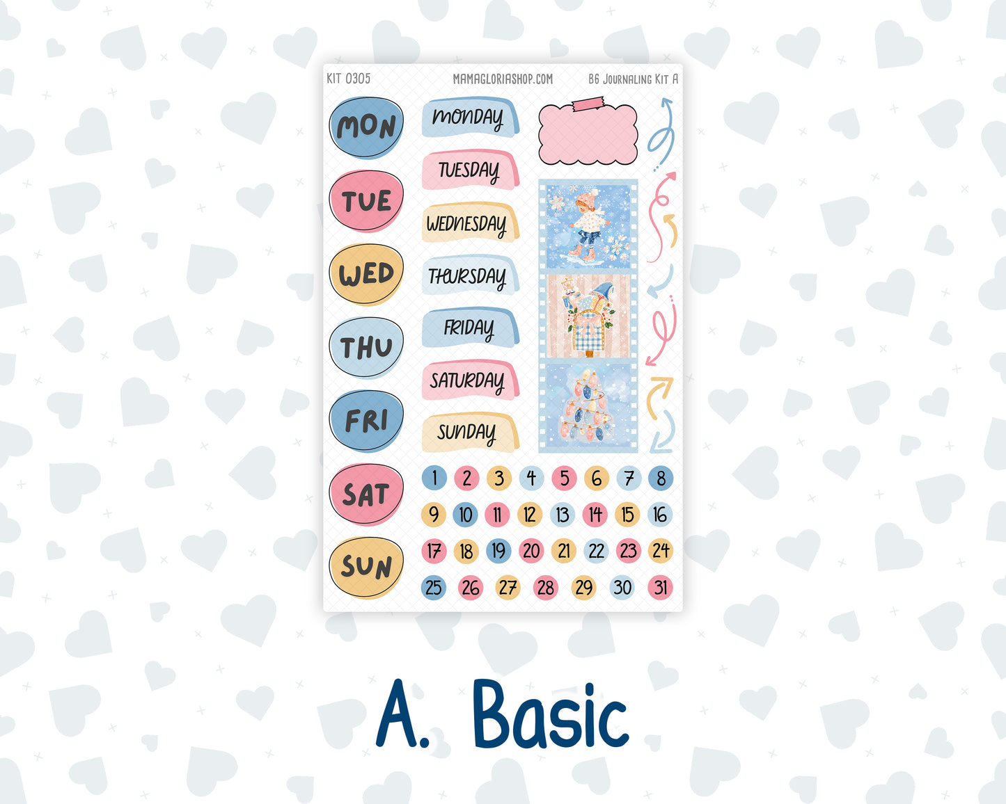 Kit 0305 - B6 - For Sterling Ink And More - Journaling Daily Kit - December - Sugarplum Parade