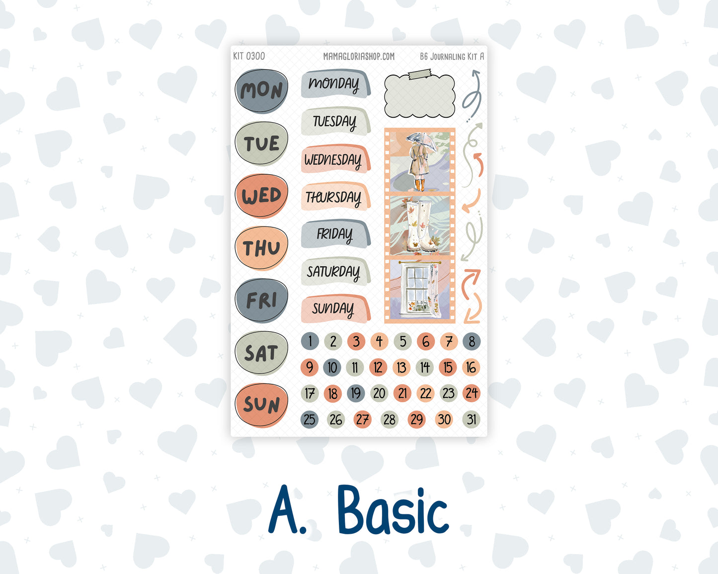 Kit 0300 - B6 - For Sterling Ink And More - Journaling Daily Kit - October - Autumn Stroll