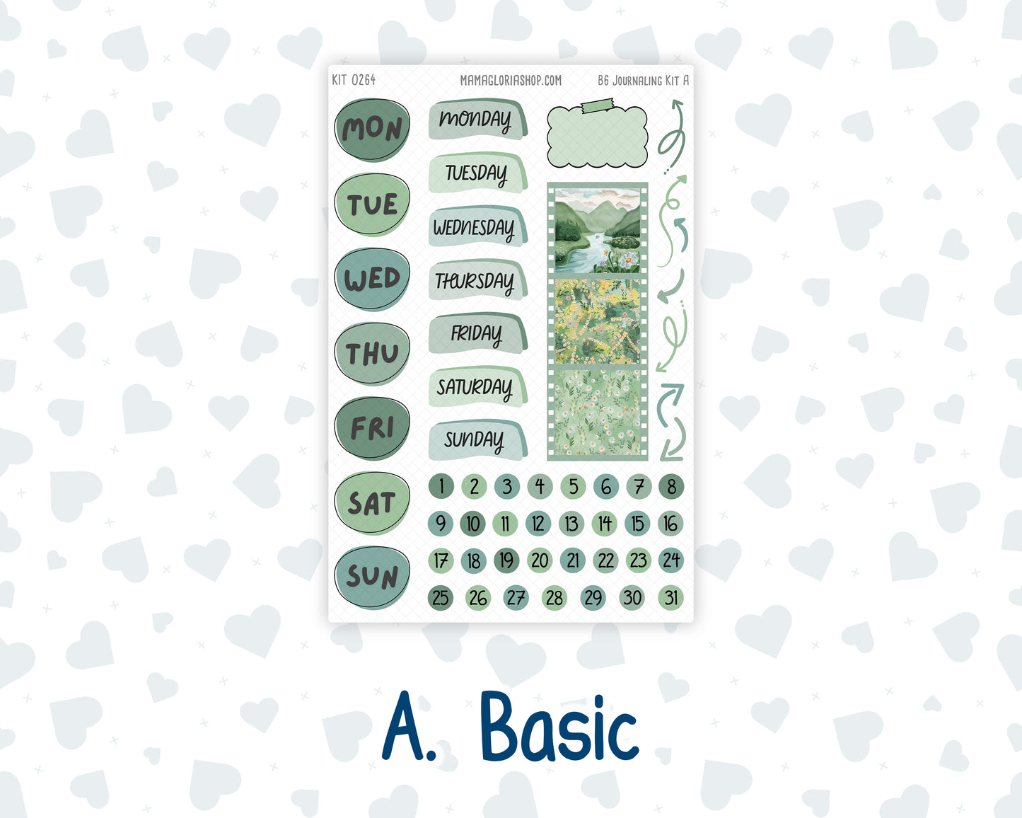 Kit 0264 - B6 - For Sterling Ink And More - Journaling Daily Kit - May - Spring Walk