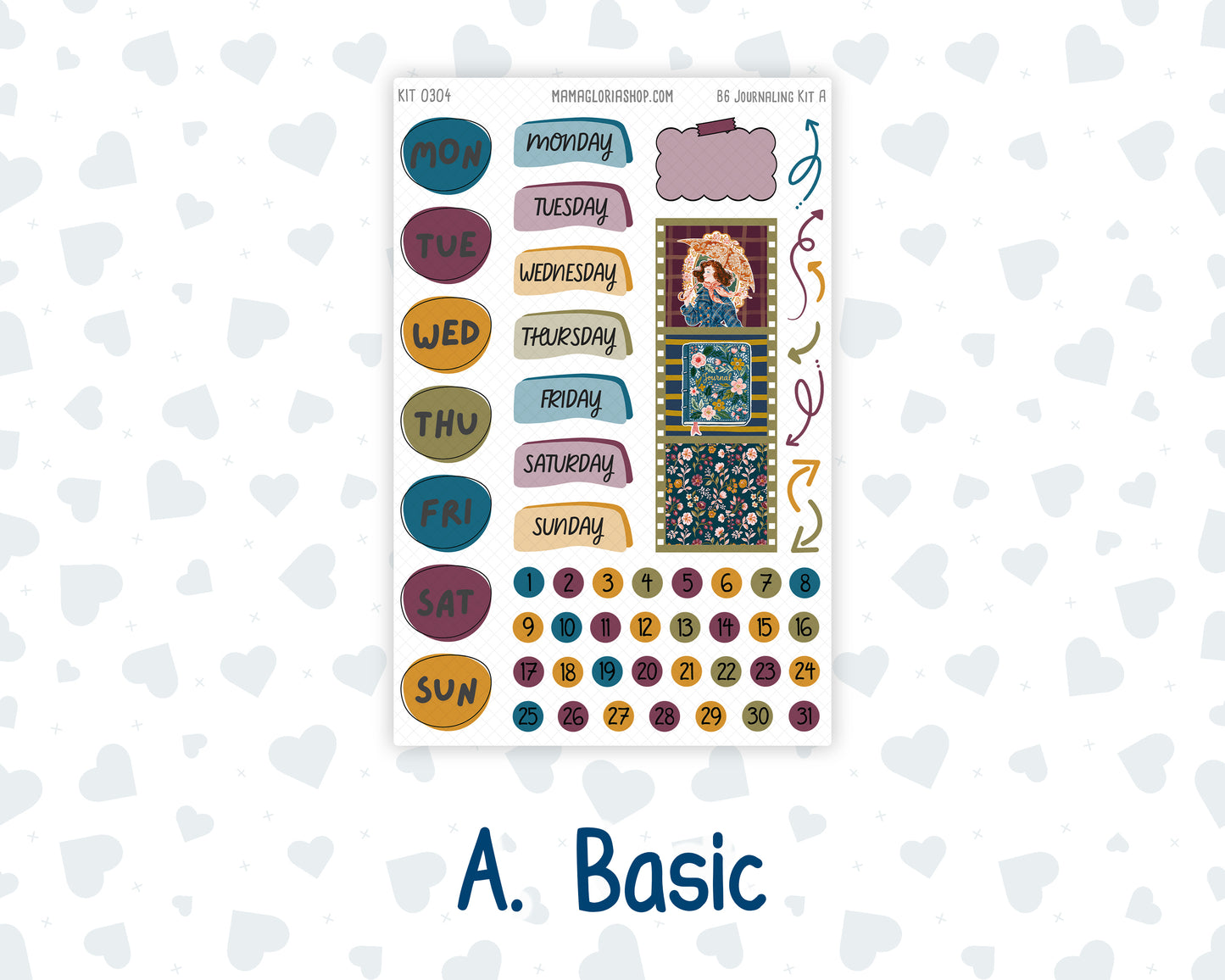 Kit 0304 - B6 - For Sterling Ink And More - Journaling Daily Kit - November - Autumn In Bloom