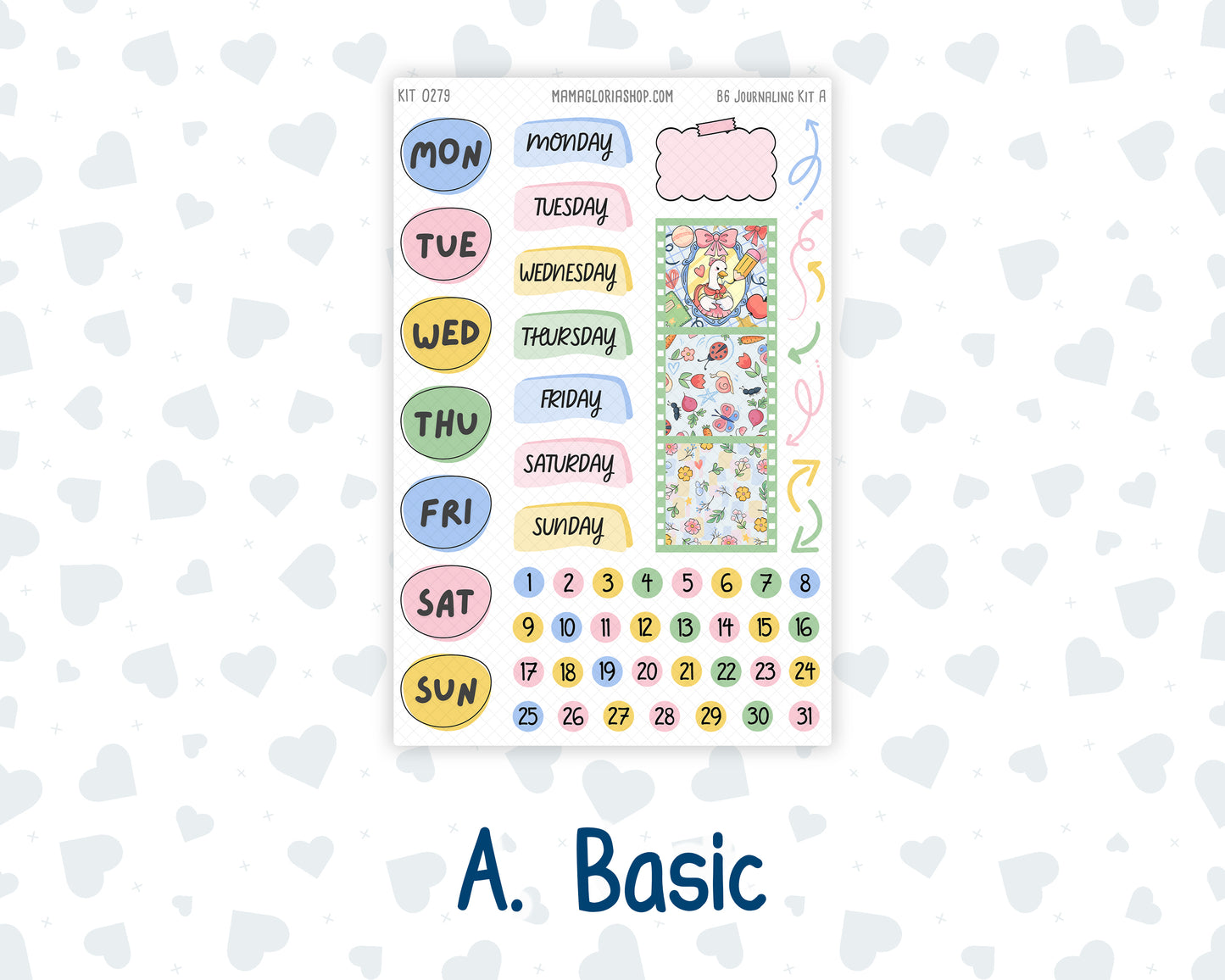 Kit 0279 - B6 - For Sterling Ink And More - Journaling Daily Kit - August - Not Ready For School