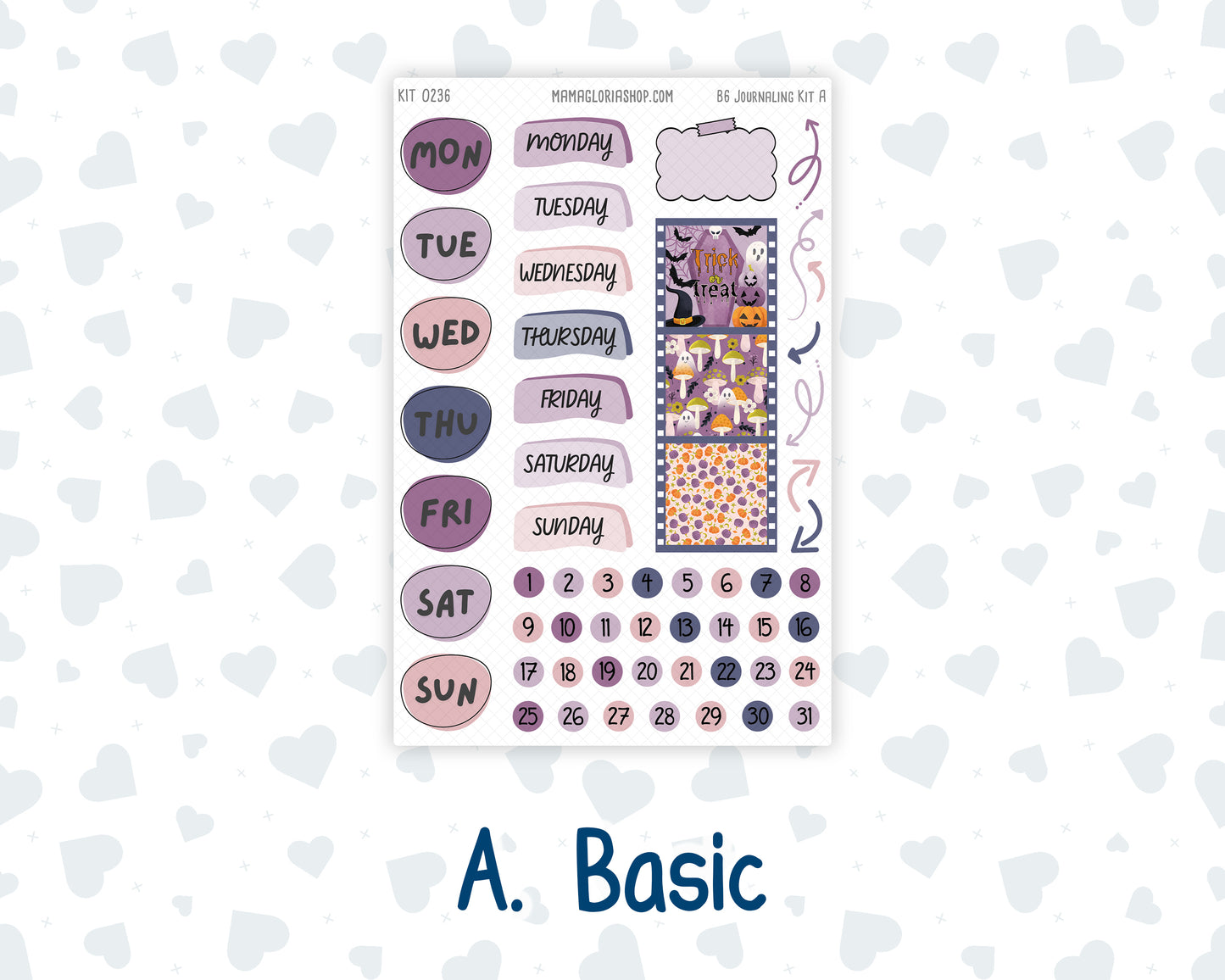 Kit 0236 - B6 - For Sterling Ink And More - Journaling Daily Kit - October - Sweet & Spooky
