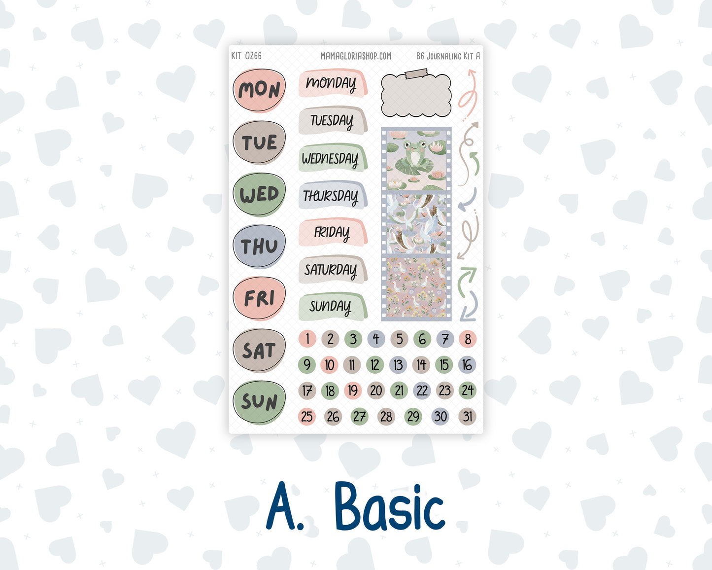 Kit 0266 - B6 - For Sterling Ink And More - Journaling Daily Kit - May - Froggy Lake Picnic