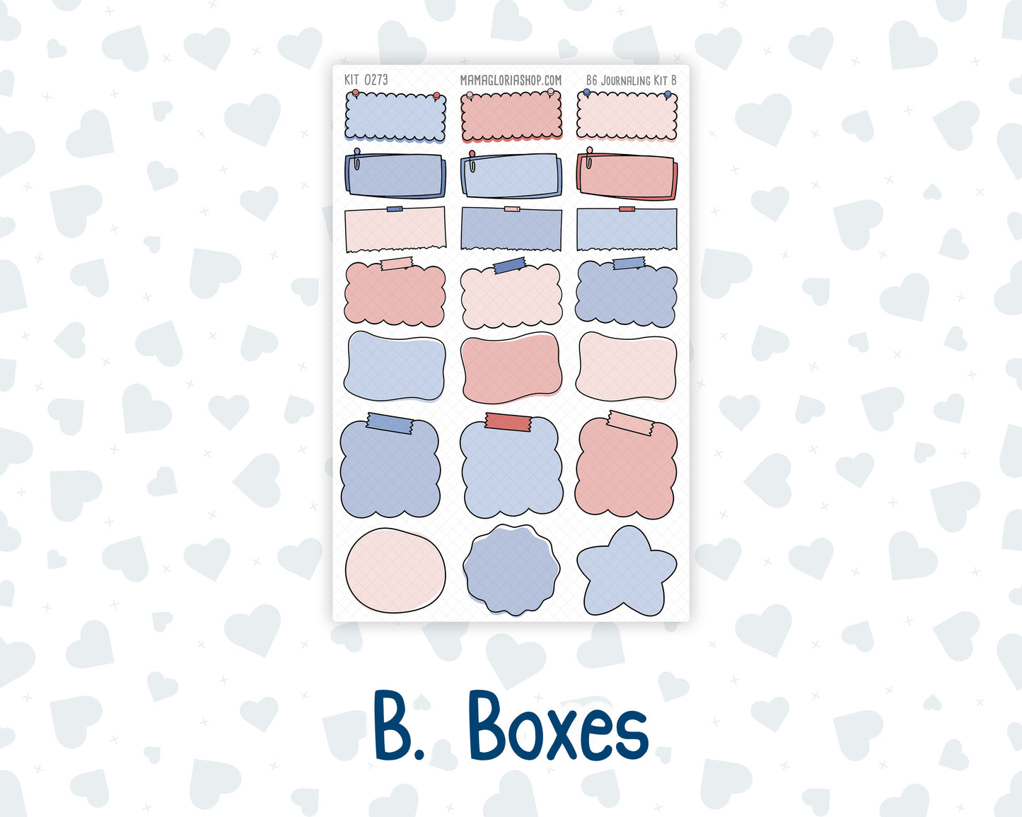 Kit 0273 - B6 - For Sterling Ink And More - Journaling Daily Kit - July - Americana In Bloom