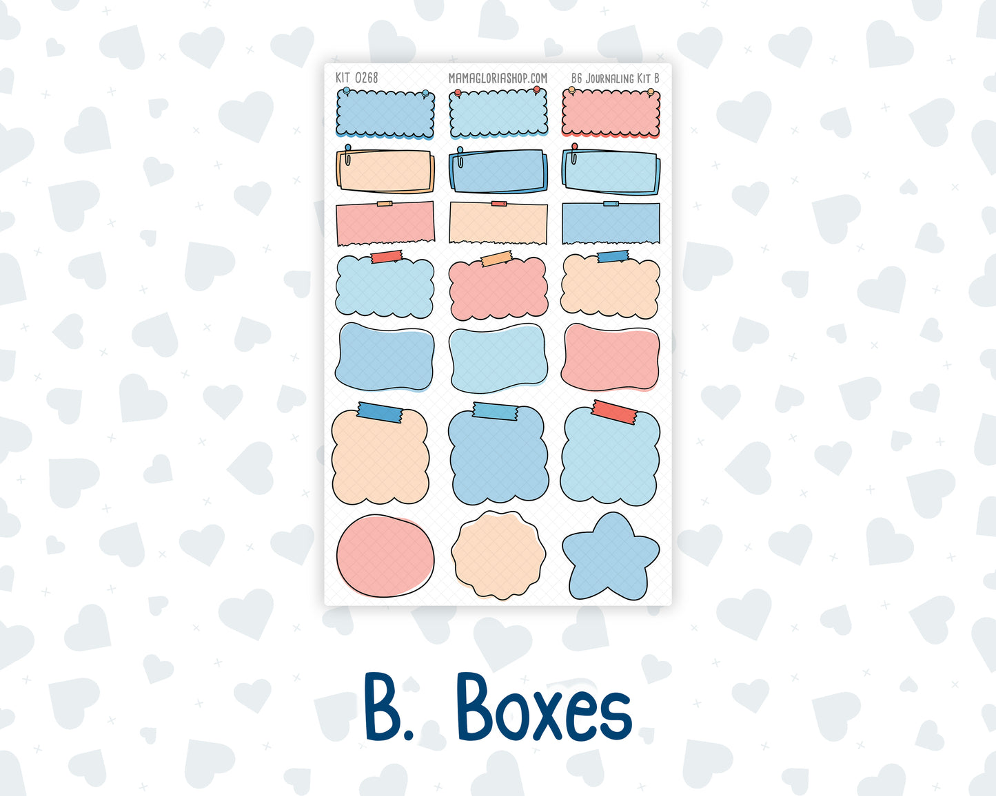 Kit 0268 - B6 - For Sterling Ink And More - Journaling Daily Kit - June - Sea Sweeties