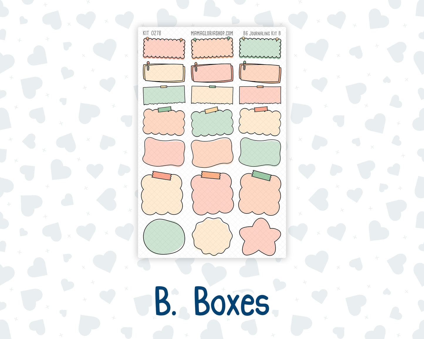 Kit 0278 - B6 - For Sterling Ink And More - Journaling Daily Kit - August - Oops, All Peaches