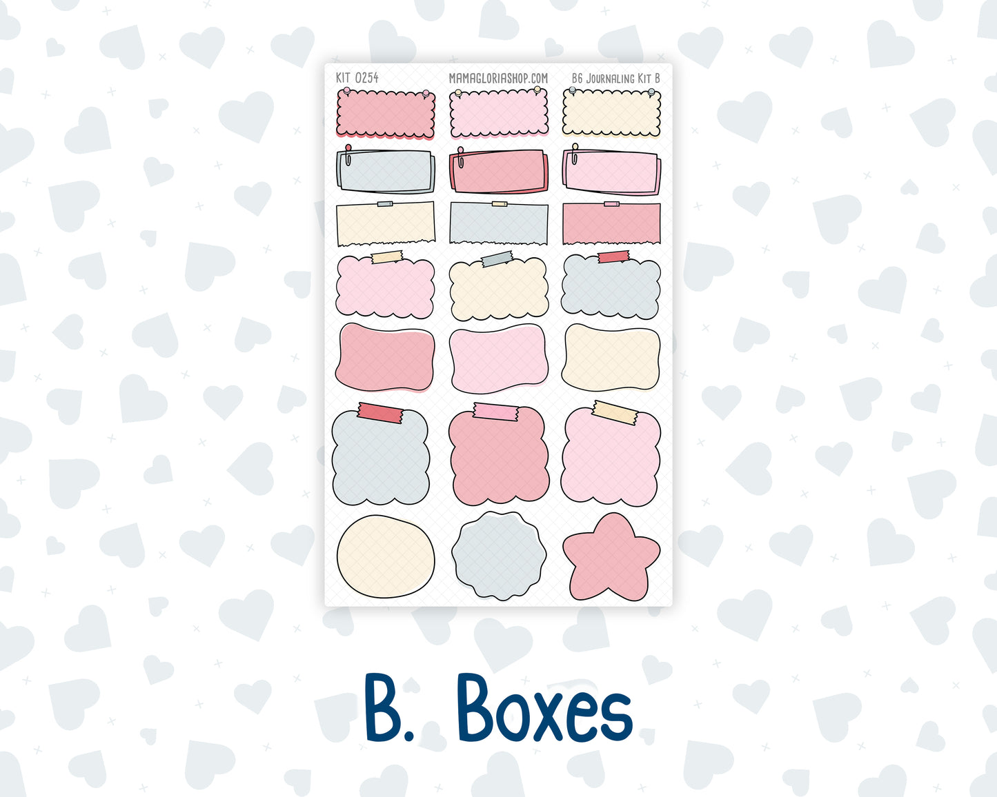Kit 0254 - B6 - For Sterling Ink And More - Journaling Daily Kit - February - Valentine Village
