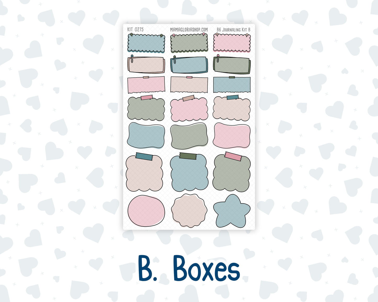 Kit 0275 - B6 - For Sterling Ink And More - Journaling Daily Kit - July - Tropical Safari Blush