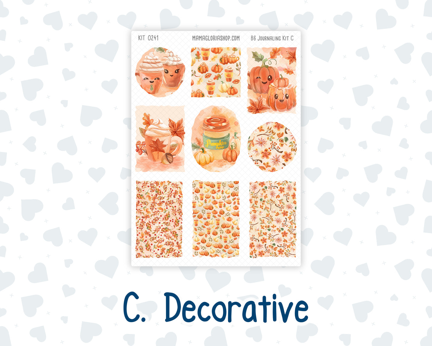 Kit 0241 - B6 - For Sterling Ink And More - Journaling Daily Kit - November - Pumpkin Latte