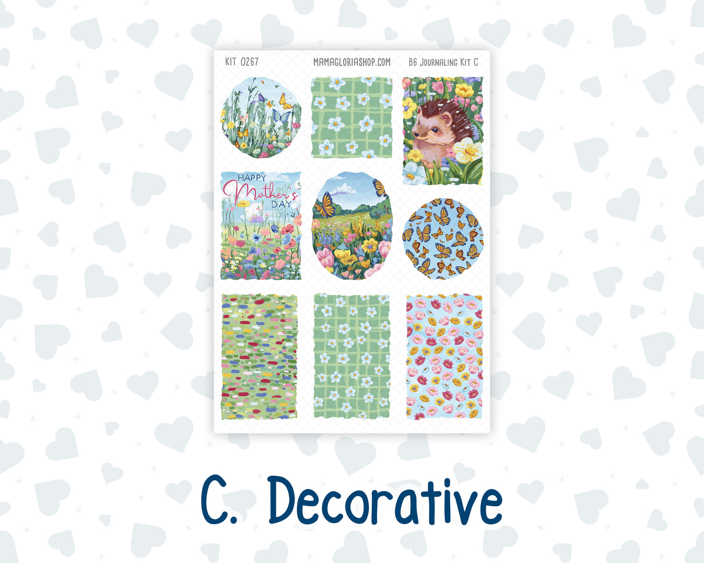 Kit 0267 - B6 - For Sterling Ink And More - Journaling Daily Kit - May - Flowers For Mama