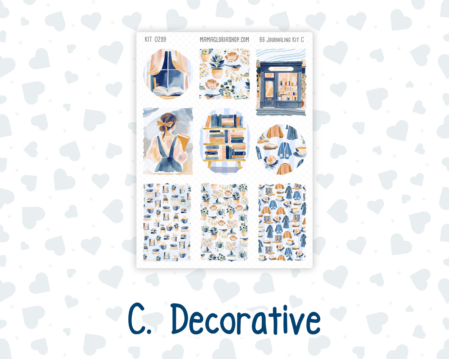 Kit 0299 - B6 - For Sterling Ink And More - Journaling Daily Kit - October - Book Nook