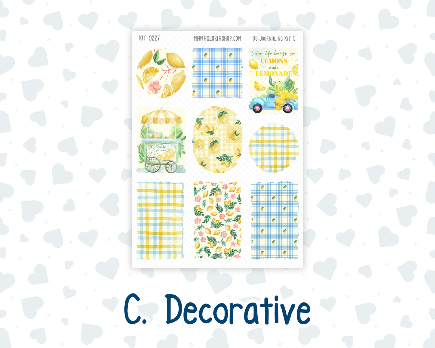 Kit 0227 - B6 - For Sterling Ink And More - Journaling Daily Kit - July - Lemon Grove