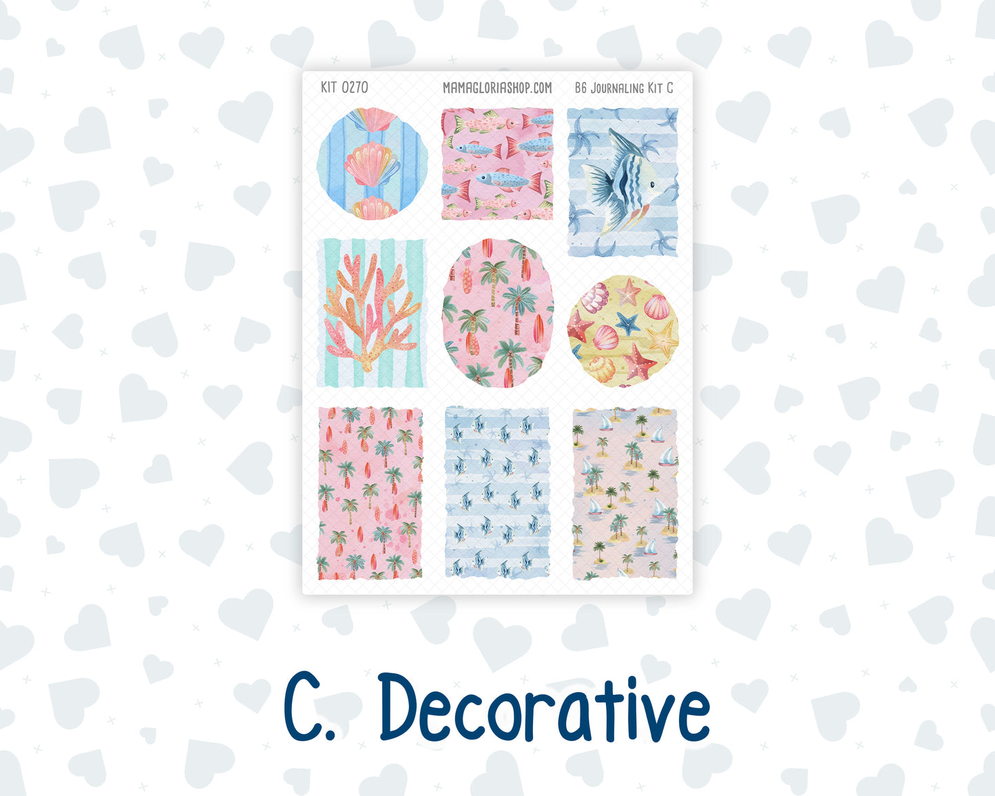 Kit 0270 - B6 - For Sterling Ink And More - Journaling Daily Kit - June - Beachside Bliss