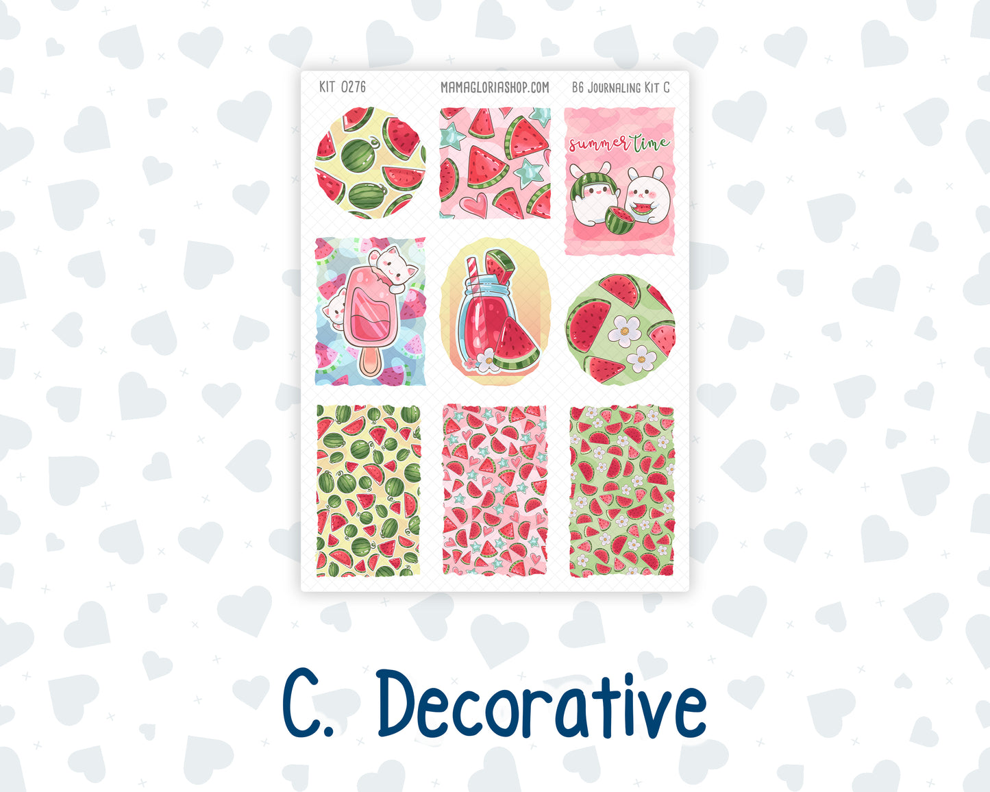 Kit 0276 - B6 - For Sterling Ink And More - Journaling Daily Kit - July - Melon Crush