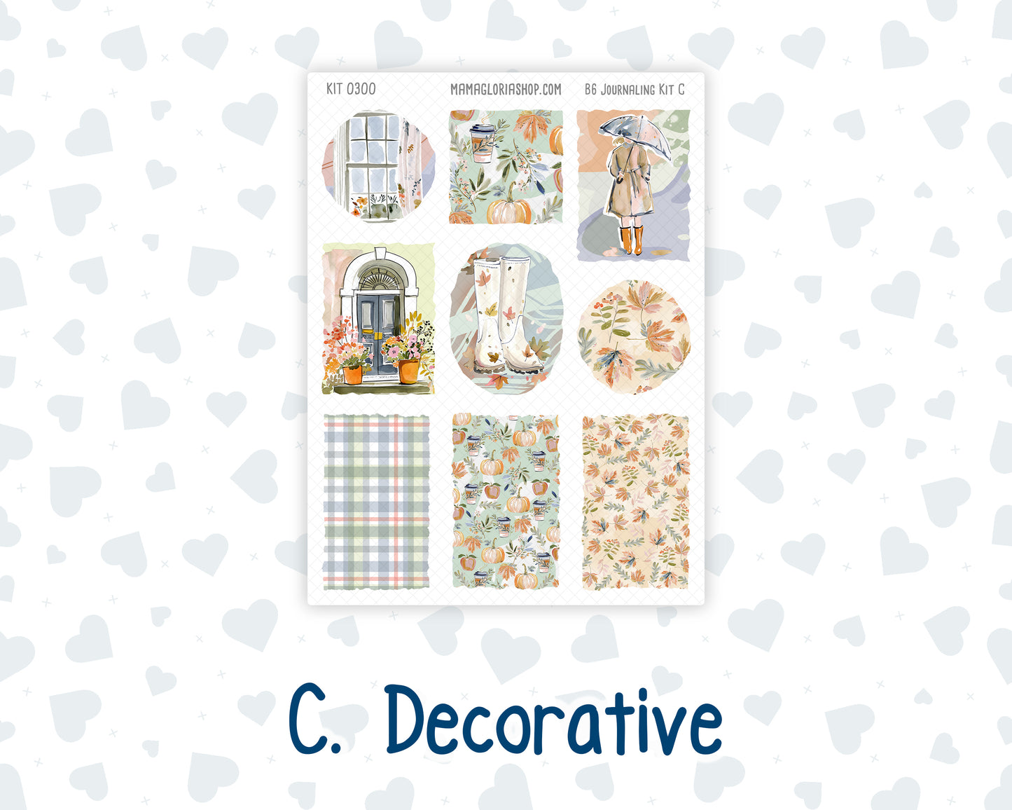 Kit 0300 - B6 - For Sterling Ink And More - Journaling Daily Kit - October - Autumn Stroll
