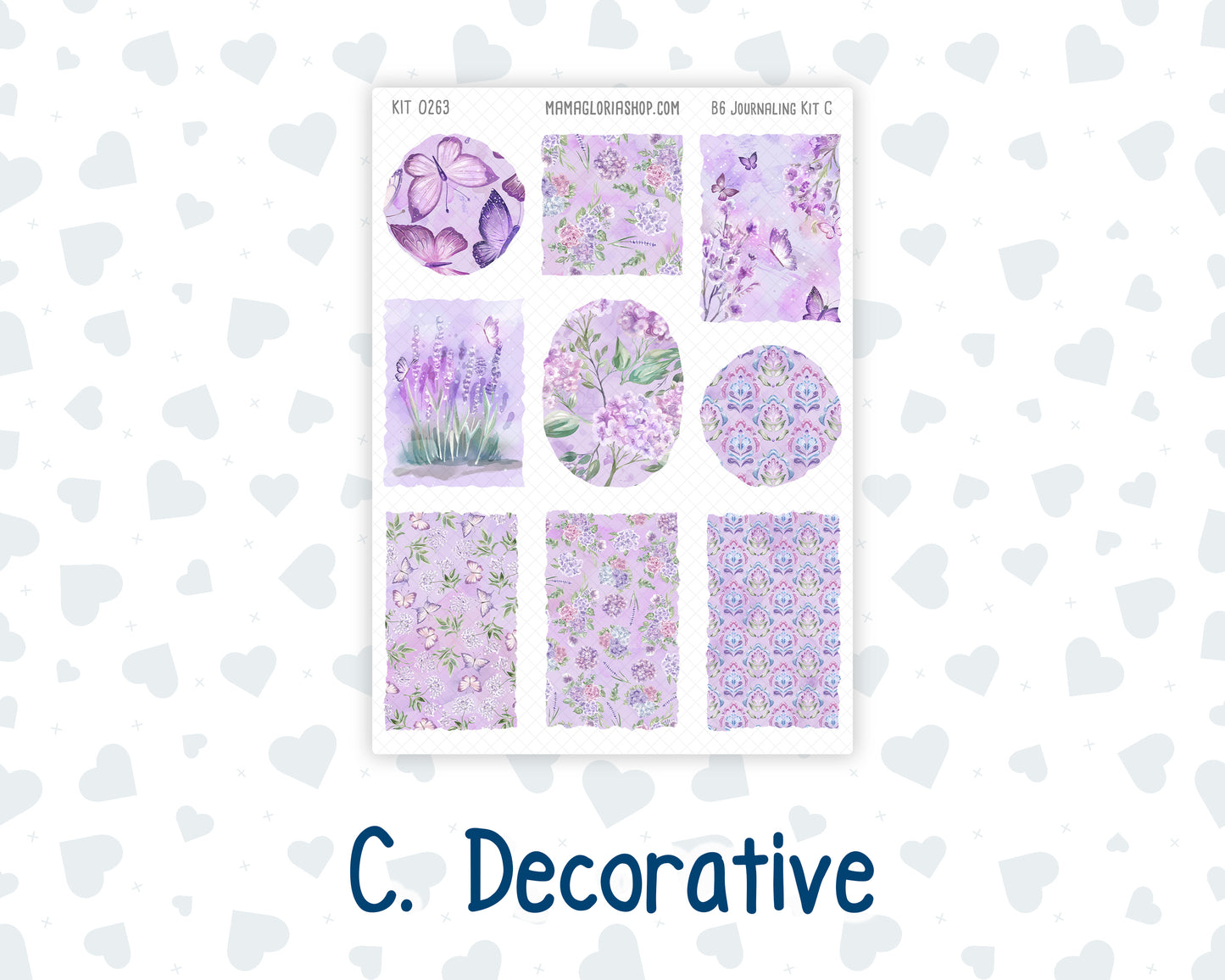 Kit 0263 - B6 - For Sterling Ink And More - Journaling Daily Kit - April - Lavender Drift