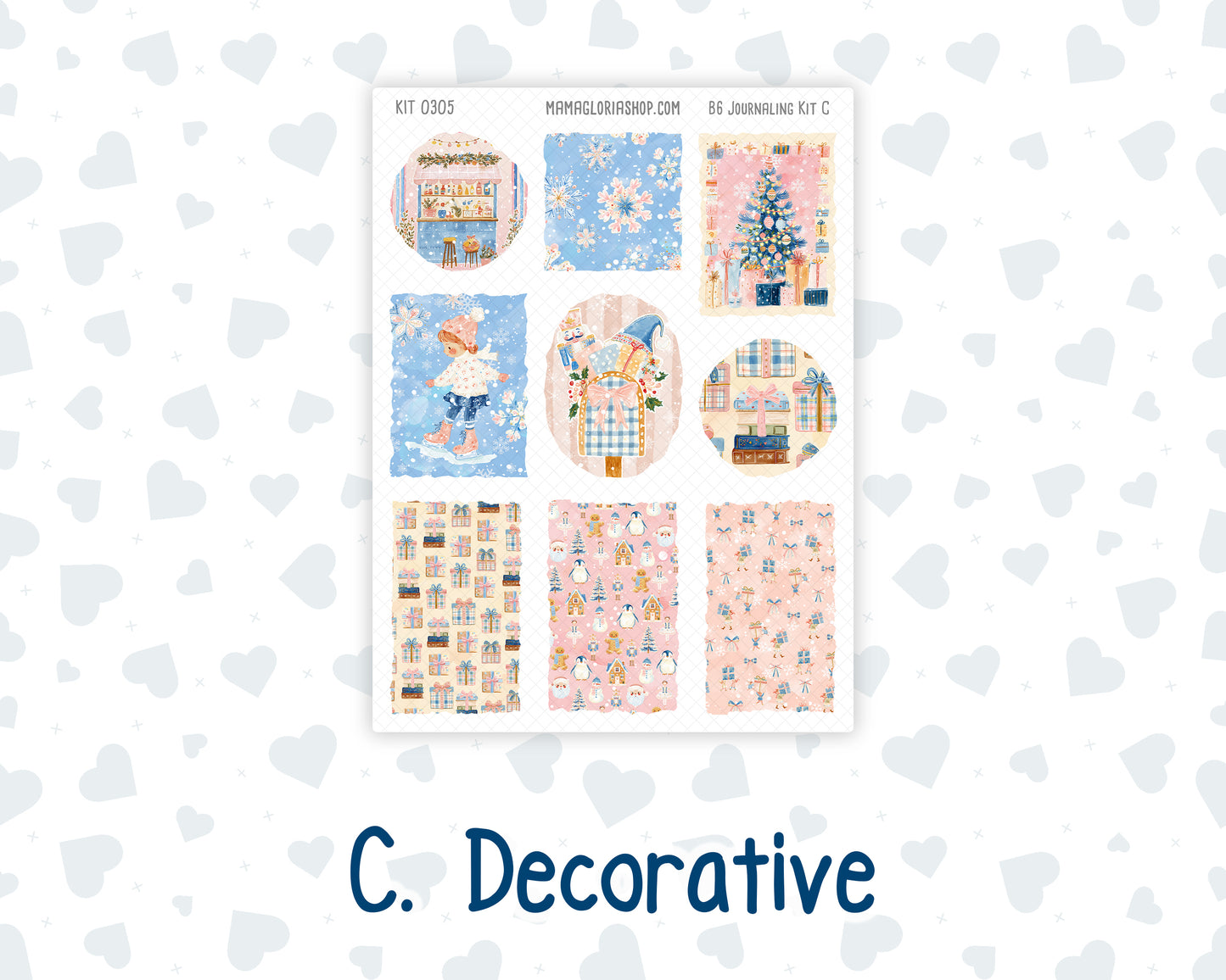 Kit 0305 - B6 - For Sterling Ink And More - Journaling Daily Kit - December - Sugarplum Parade