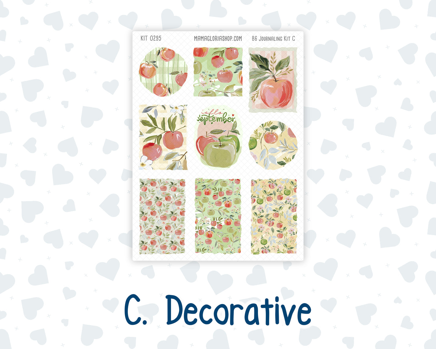 Kit 0295 - B6 - For Sterling Ink And More - Journaling Daily Kit - September - Apple Harvest