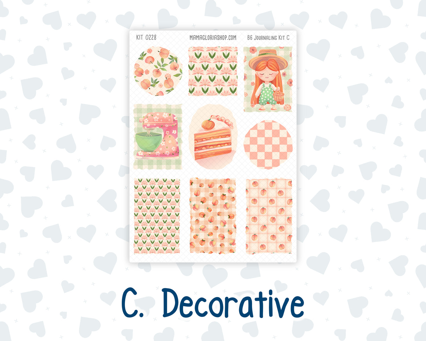 Kit 0228 - B6 - For Sterling Ink And More - Journaling Daily Kit - August - Just Peachy