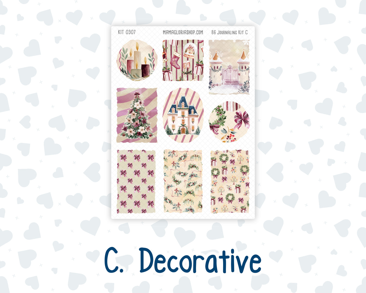 Kit 0307 - B6 - For Sterling Ink And More - Journaling Daily Kit - December - Velvet Hearth