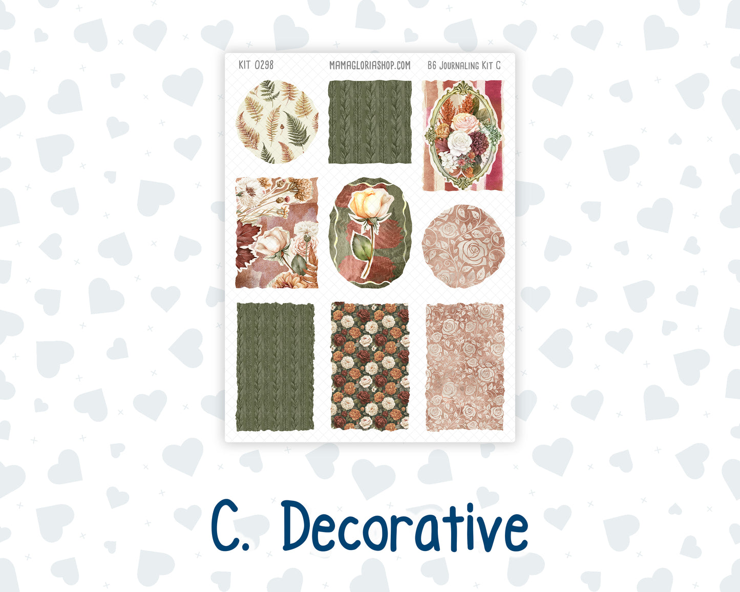 Kit 0298 - B6 - For Sterling Ink And More - Journaling Daily Kit - October - Velvet Bloom