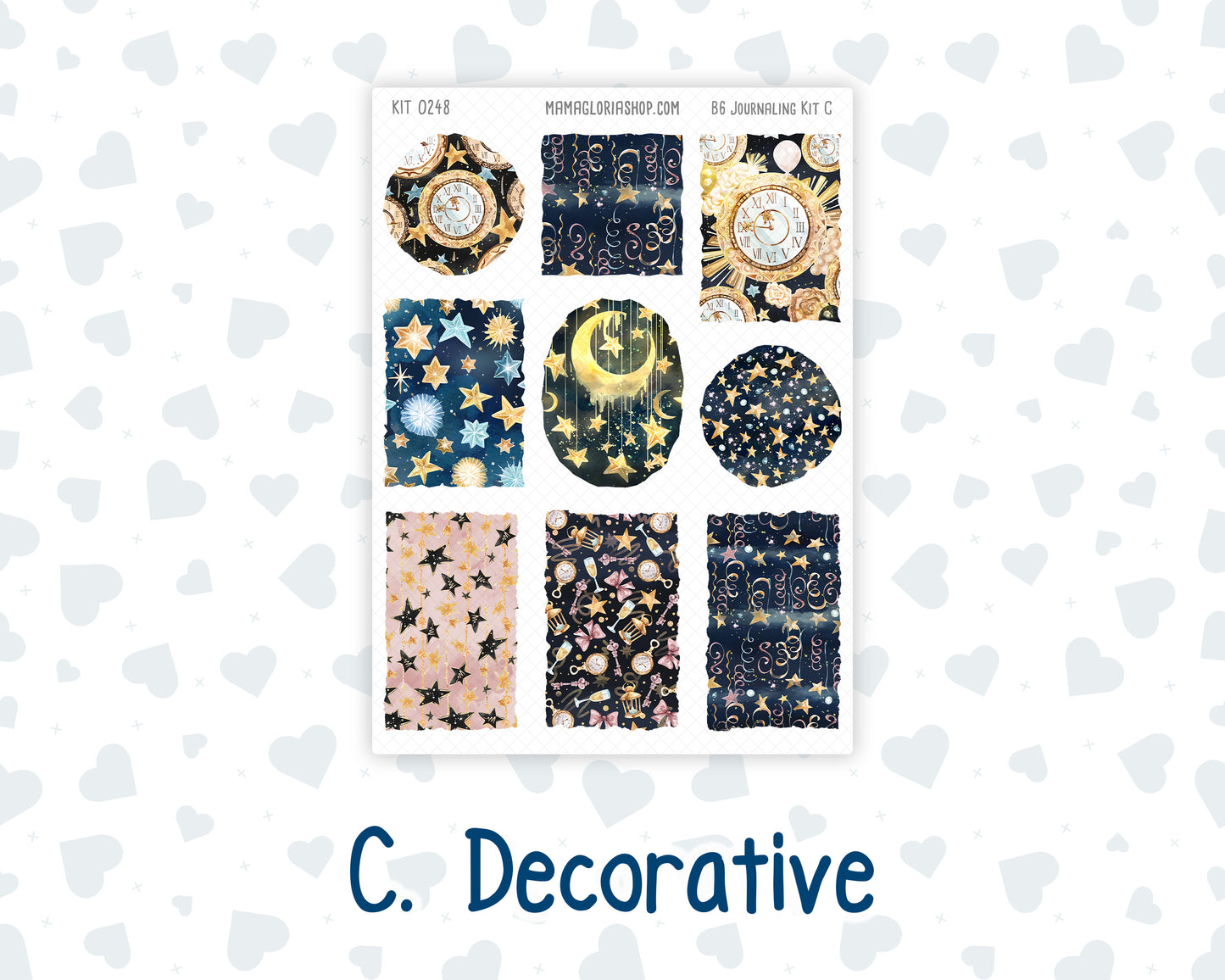 Kit 0248 - B6 - For Sterling Ink And More - Journaling Daily Kit - January - Midnight Countdown