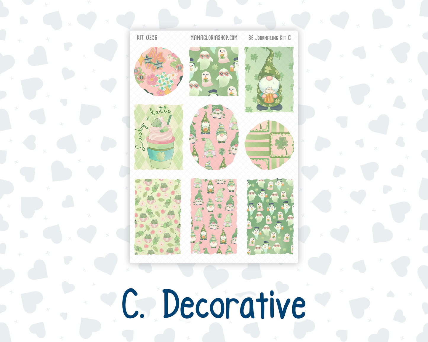 Kit 0256 - B6 - For Sterling Ink And More - Journaling Daily Kit - March - Froggy Luck