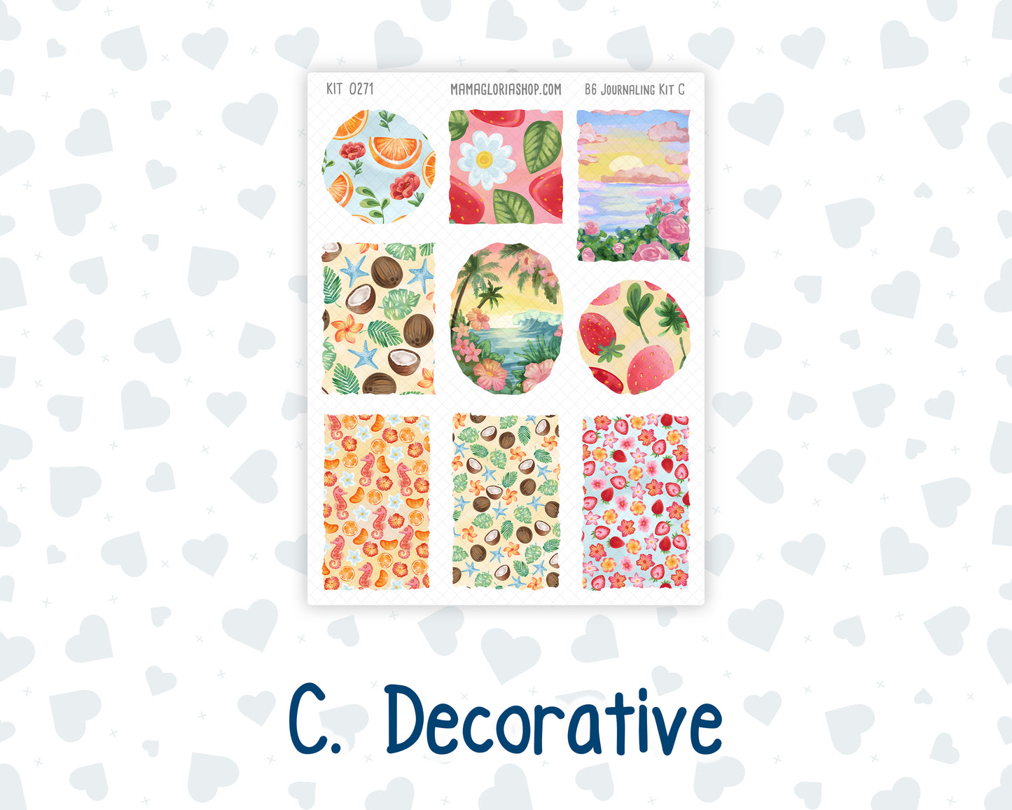 Kit 0271 - B6 - For Sterling Ink And More - Journaling Daily Kit - June - Strawberry Shore