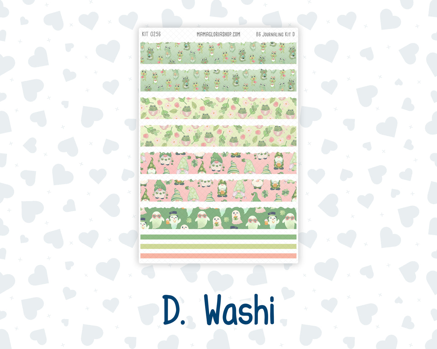 Kit 0256 - B6 - For Sterling Ink And More - Journaling Daily Kit - March - Froggy Luck