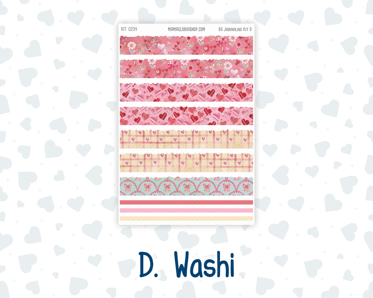 Kit 0254 - B6 - For Sterling Ink And More - Journaling Daily Kit - February - Valentine Village