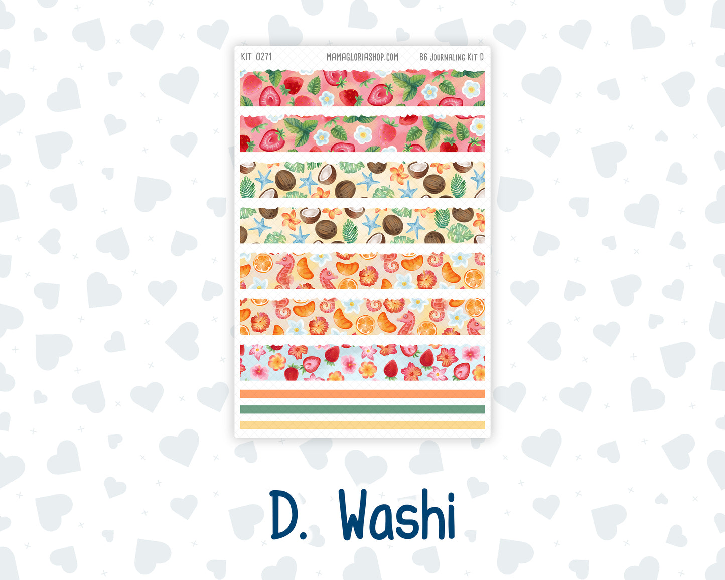 Kit 0271 - B6 - For Sterling Ink And More - Journaling Daily Kit - June - Strawberry Shore
