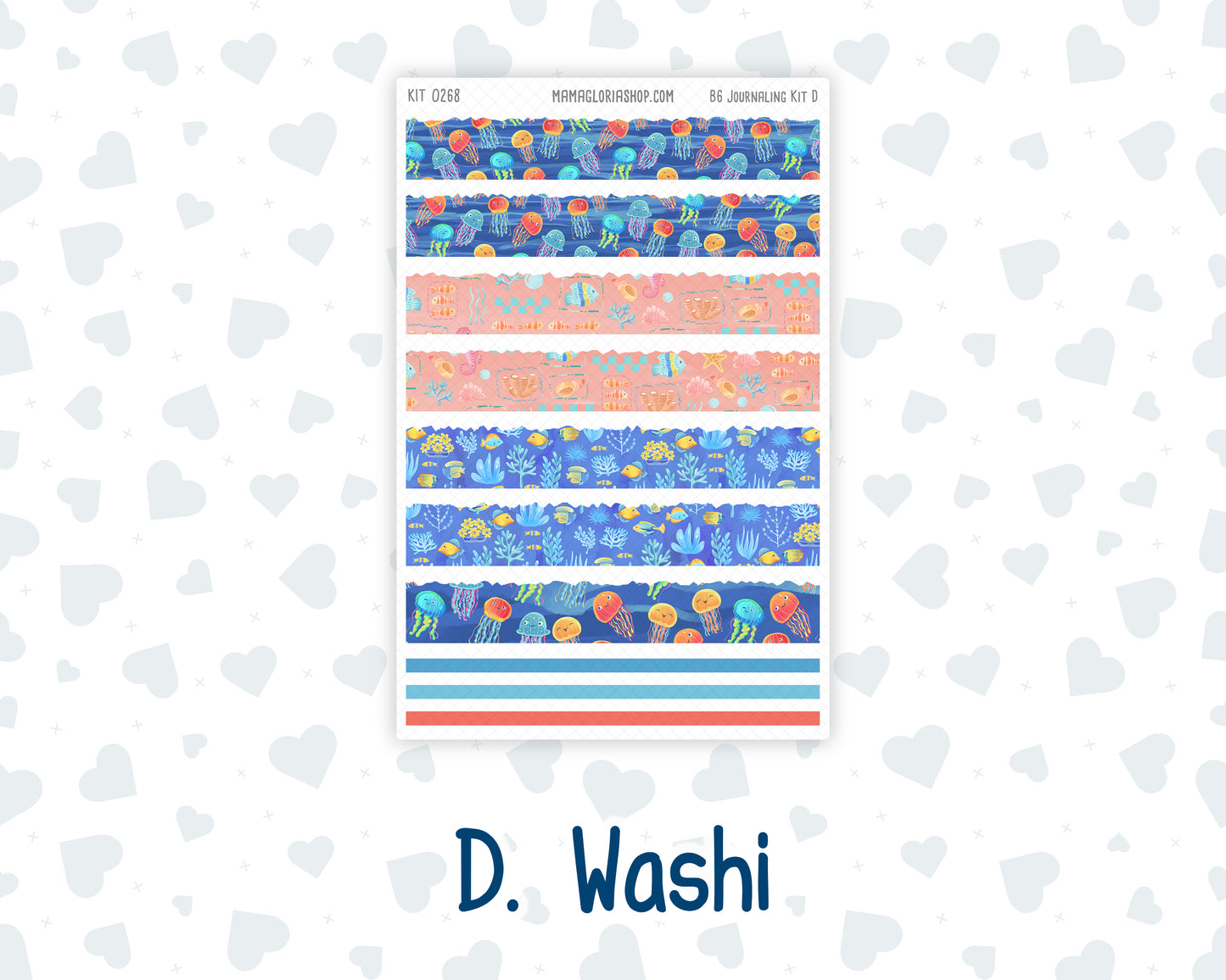 Kit 0268 - B6 - For Sterling Ink And More - Journaling Daily Kit - June - Sea Sweeties