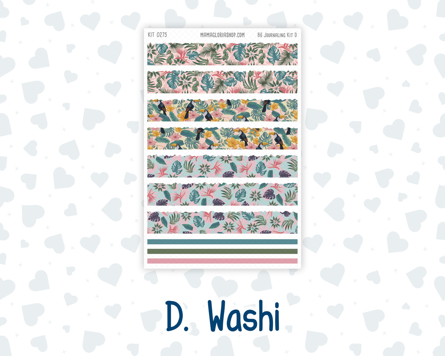 Kit 0275 - B6 - For Sterling Ink And More - Journaling Daily Kit - July - Tropical Safari Blush