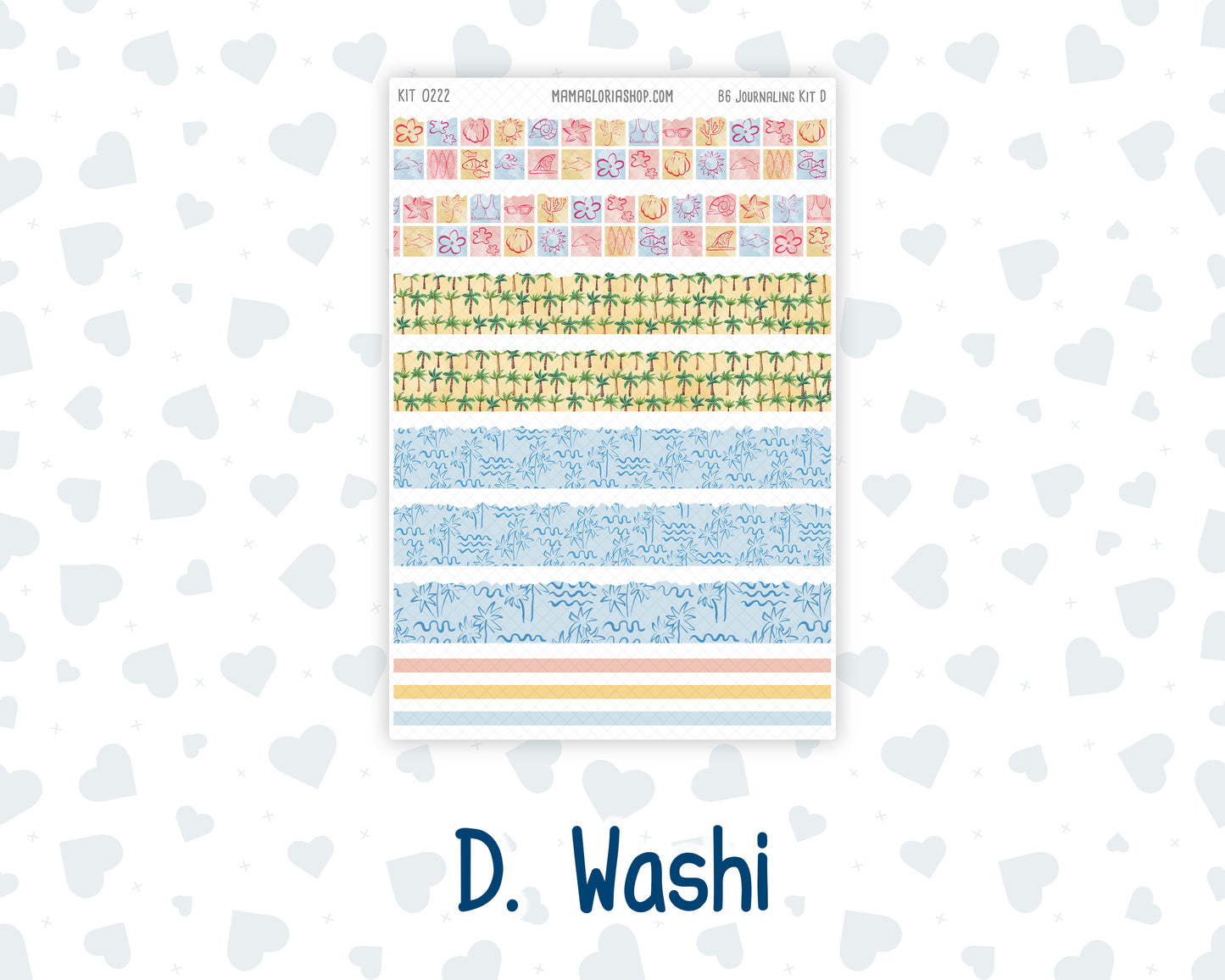 Kit 0222 - B6 - For Sterling Ink And More - Journaling Daily Kit - June - Beach Day