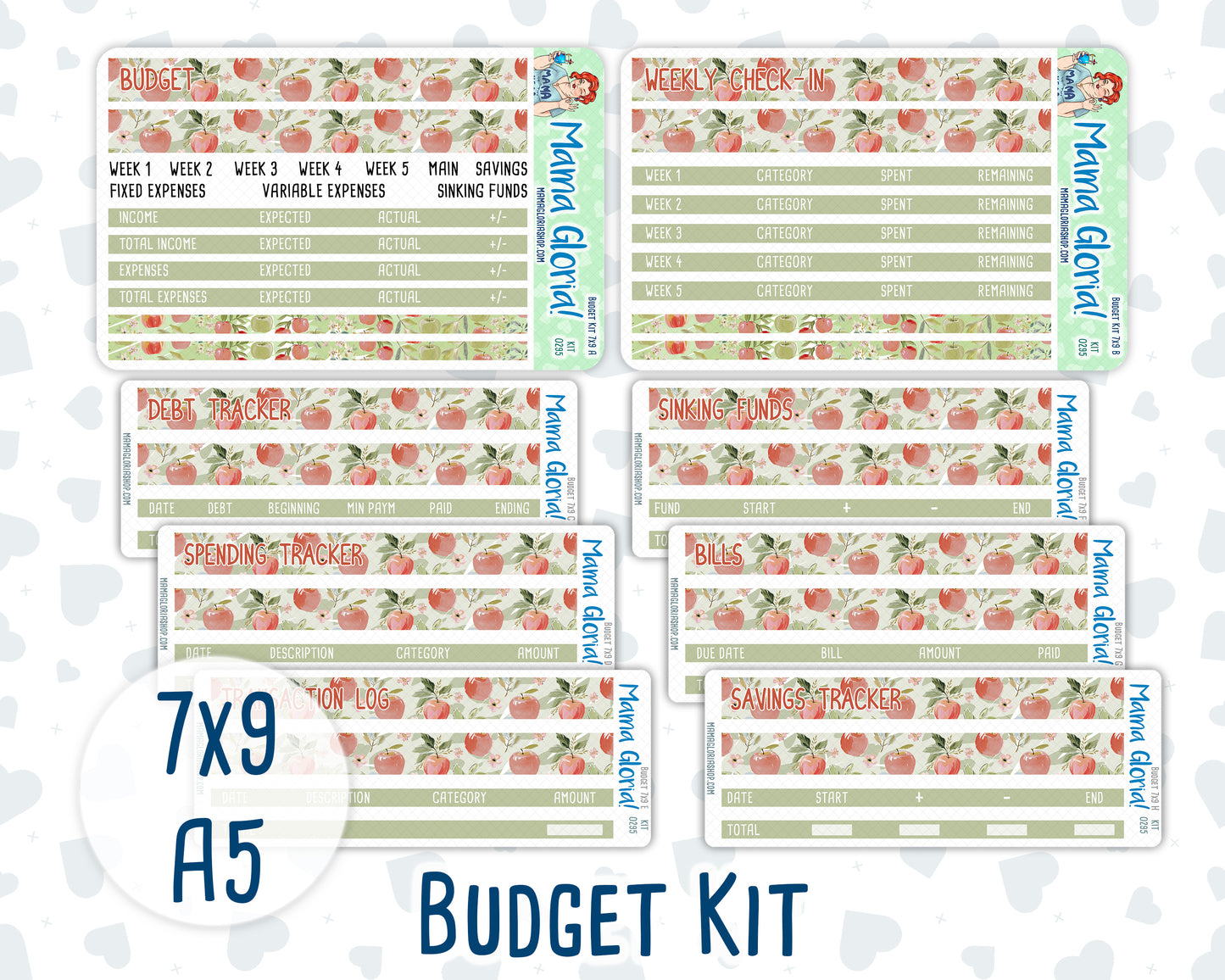 Kit 0295 - Budget - For 7x9 & A5 Planners | Notebooks - September - Apple Harvest