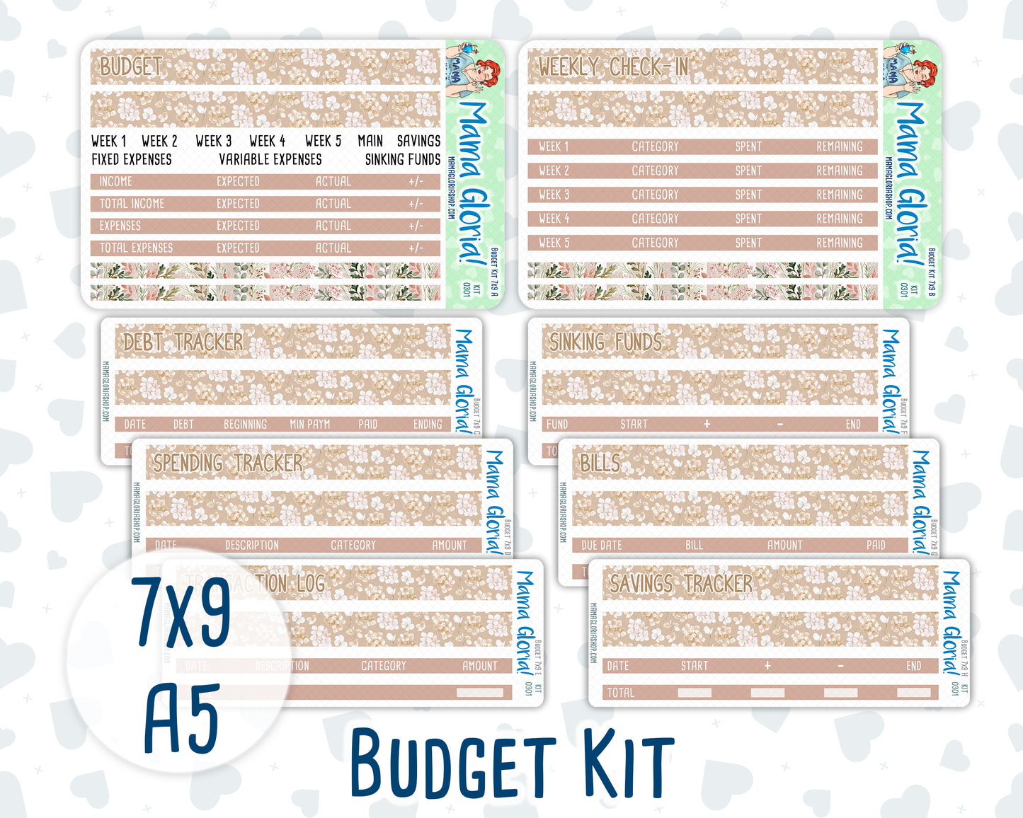 Kit 0301 - Budget - For 7x9 & A5 Planners | Notebooks - November - Sunday Comfort