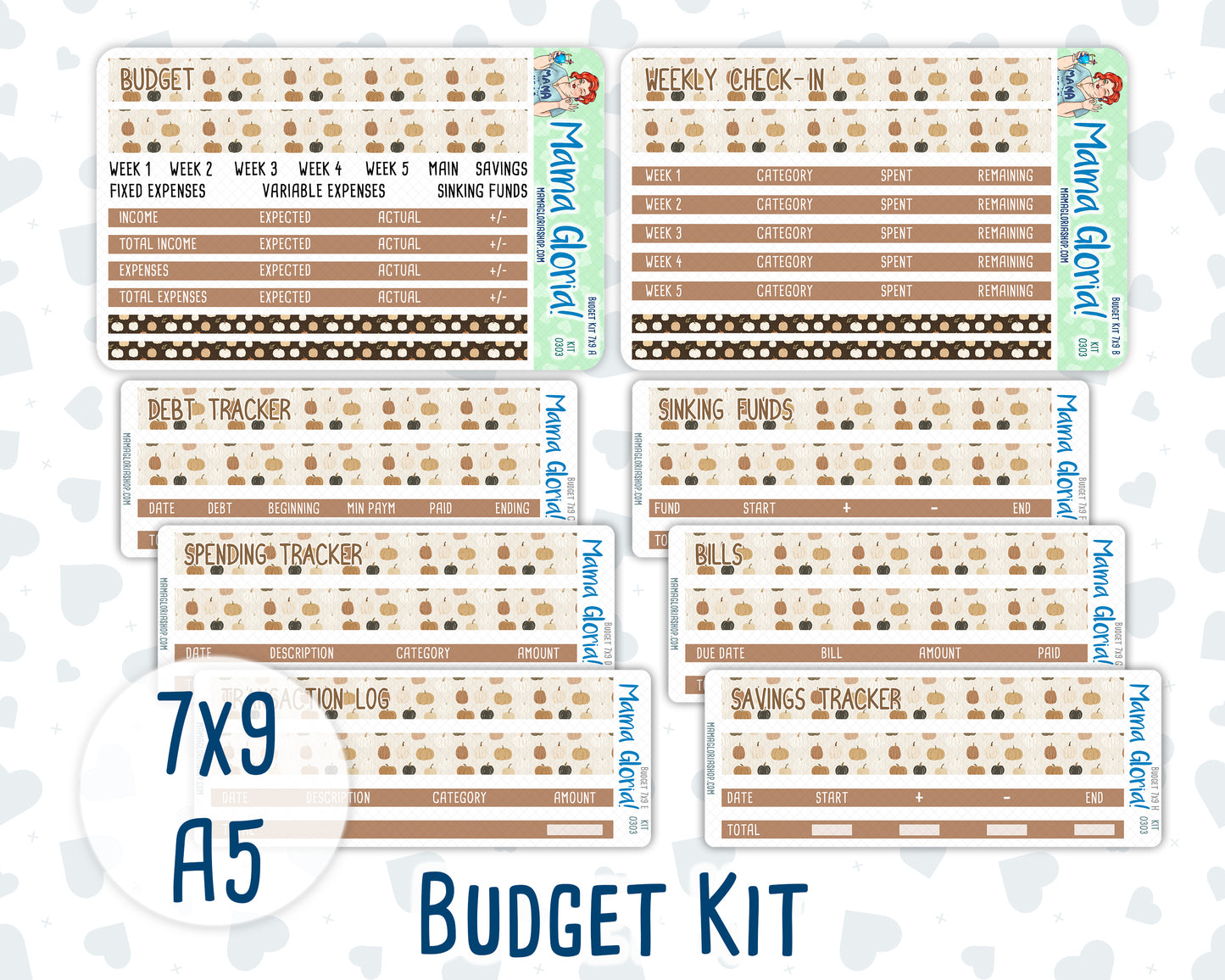 Kit 0303 - Budget - For 7x9 & A5 Planners | Notebooks - November - Into The Woods