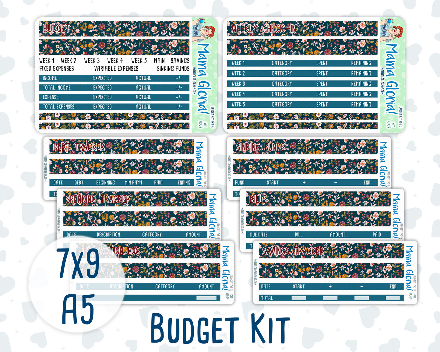 Kit 0304 - Budget - For 7x9 & A5 Planners | Notebooks - November - Autumn In Bloom