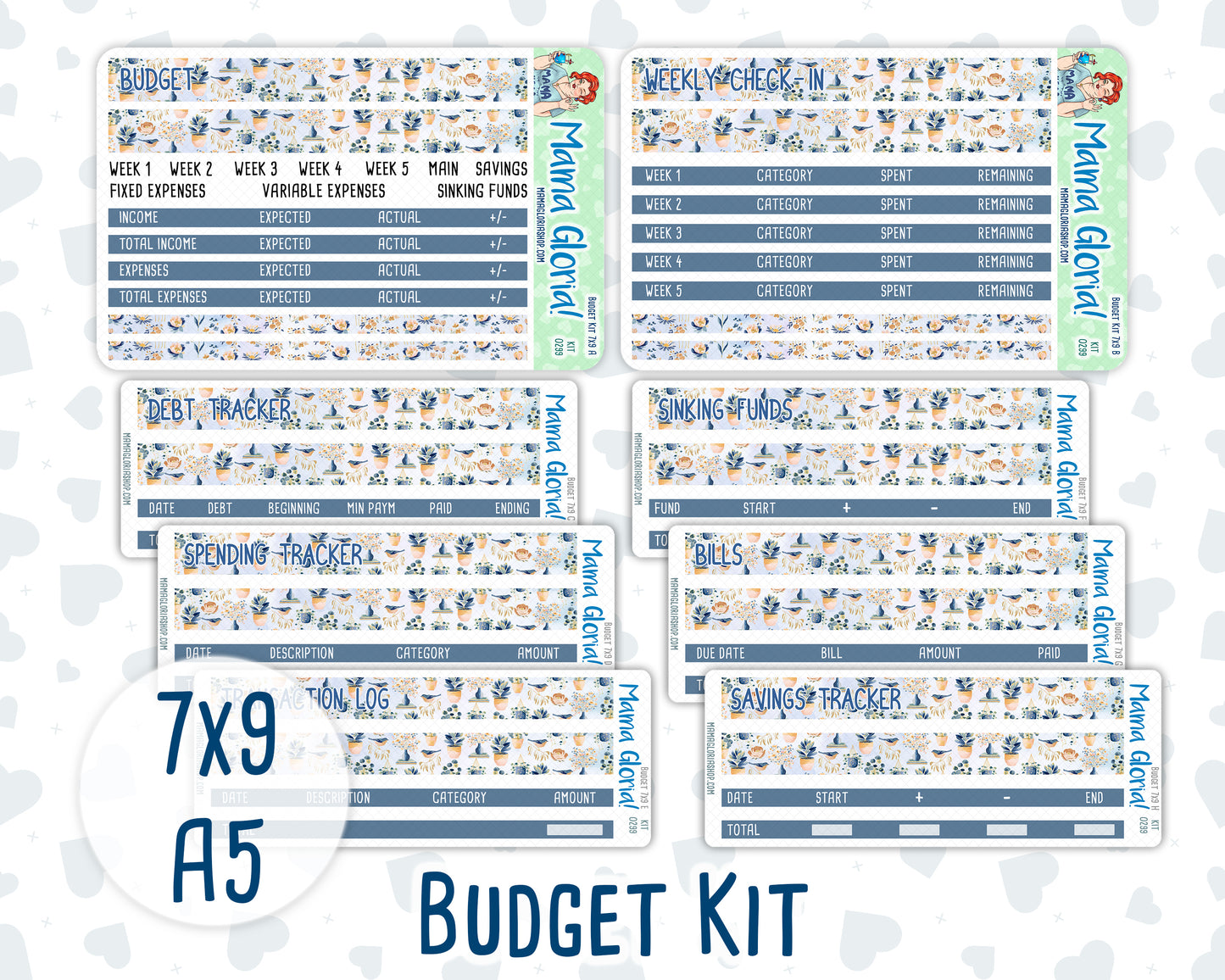 Kit 0299 - Budget - For 7x9 & A5 Planners | Notebooks - October - Book Nook