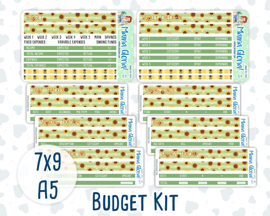 Kit 0277 - Budget - For 7x9 & A5 Planners | Notebooks - August - Sunflower Drama Club
