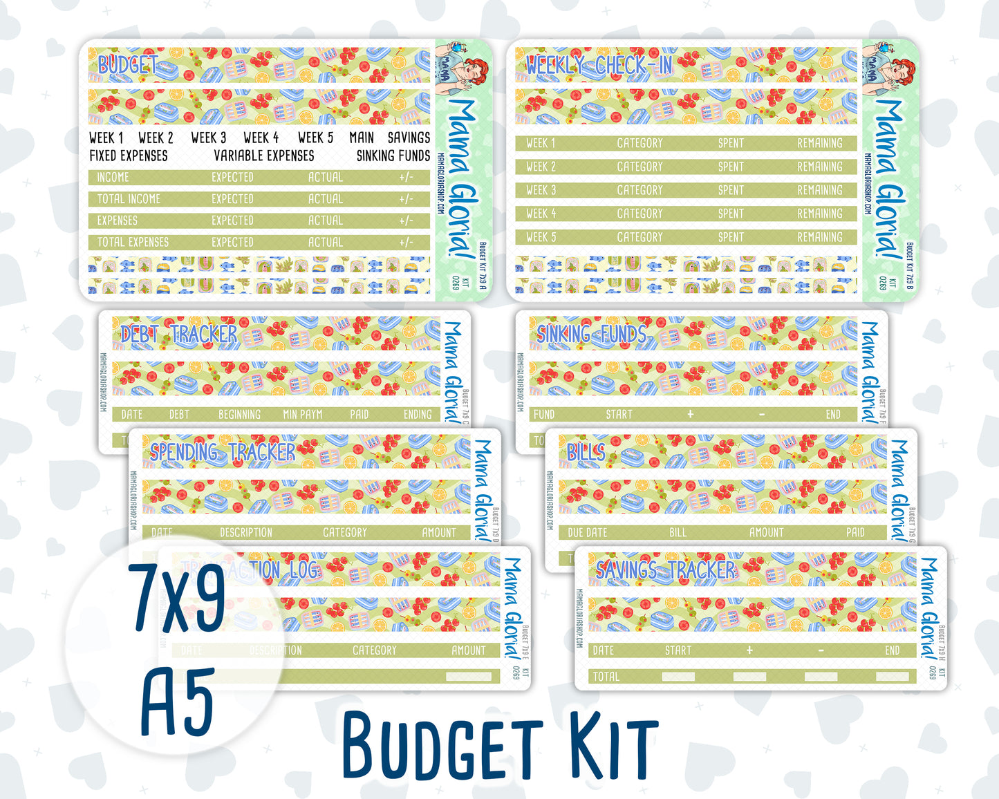 Kit 0269 - Budget - For 7x9 & A5 Planners | Notebooks - June - Dolce Mare