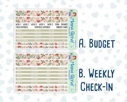 Kit 0308 - Budget - For 7x9 & A5 Planners | Notebooks - December - Knit & Holly