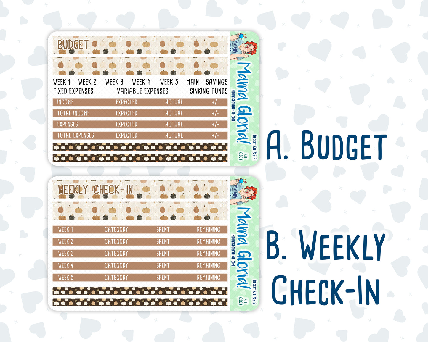 Kit 0303 - Budget - For 7x9 & A5 Planners | Notebooks - November - Into The Woods