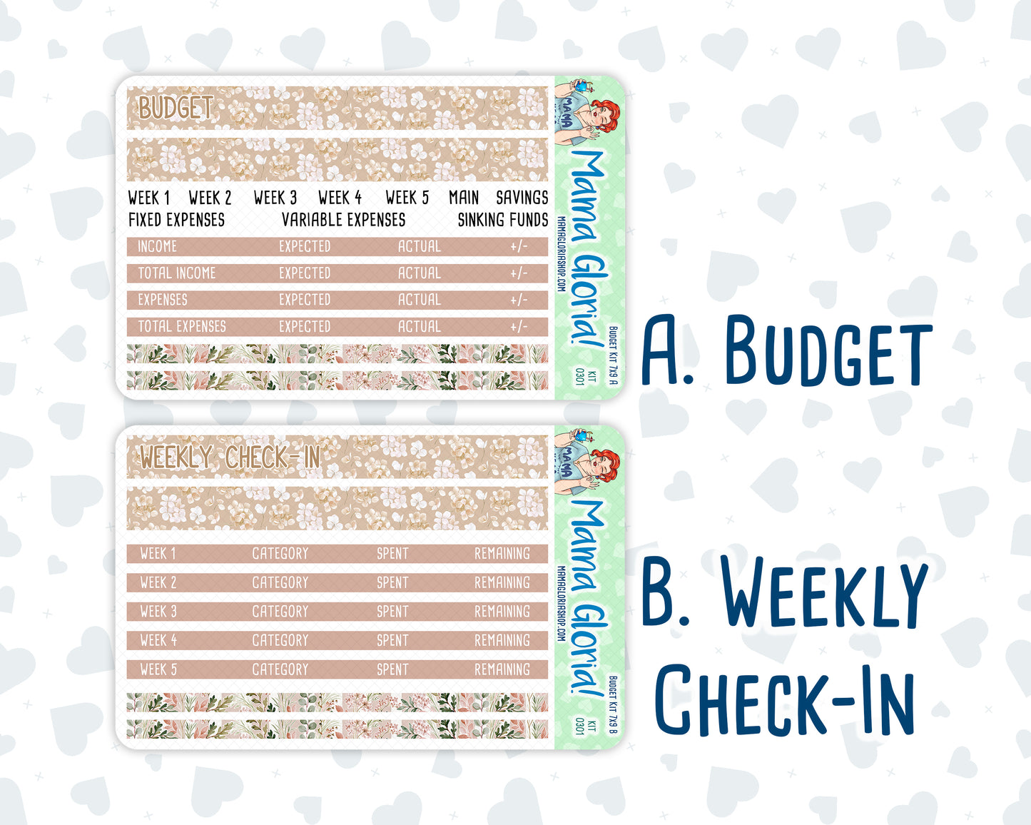 Kit 0301 - Budget - For 7x9 & A5 Planners | Notebooks - November - Sunday Comfort