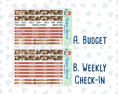 Kit 0298 - Budget - For 7x9 & A5 Planners | Notebooks - October - Velvet Bloom